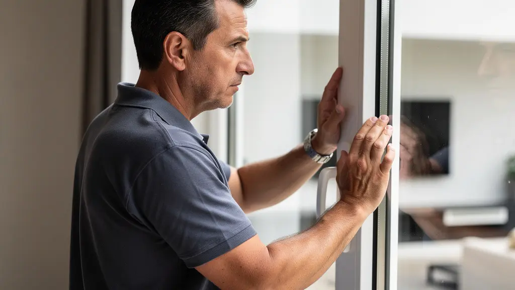 Poseur professionnel examinant un vitrage avant installation de film anti-chaleur