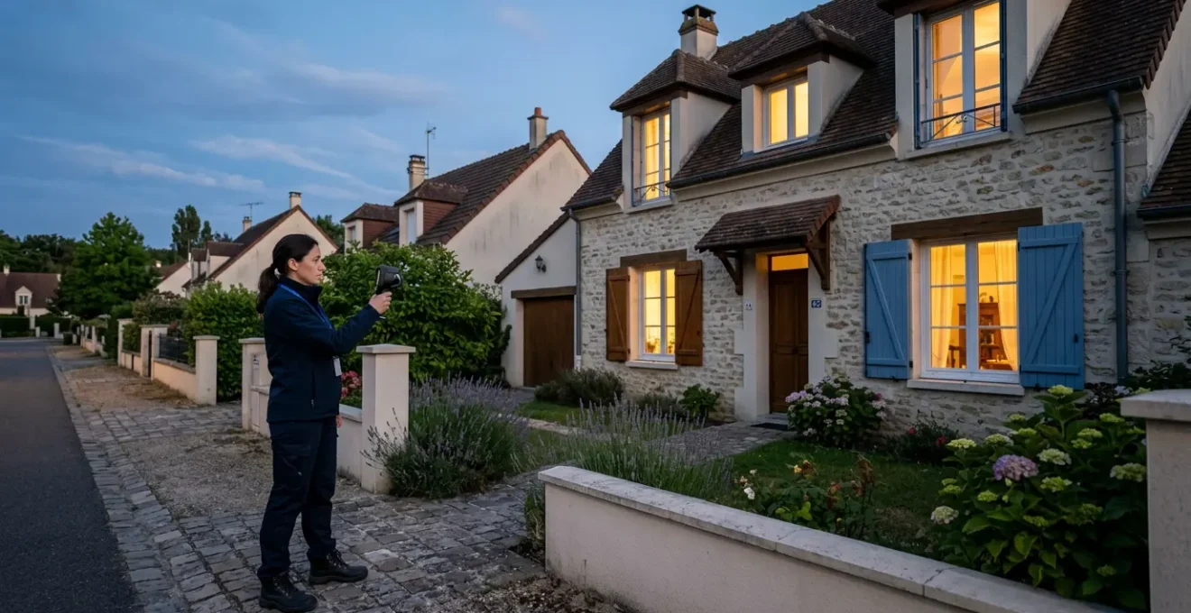 Analyse thermique d'une maison française avec caméra thermique révélant les déperditions de chaleur