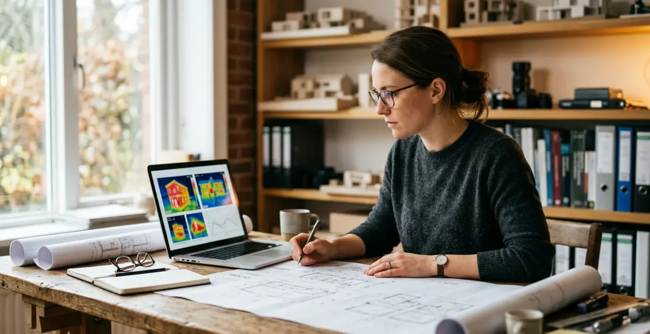 Expert analysant les données thermiques d'une maison sur des plans techniques