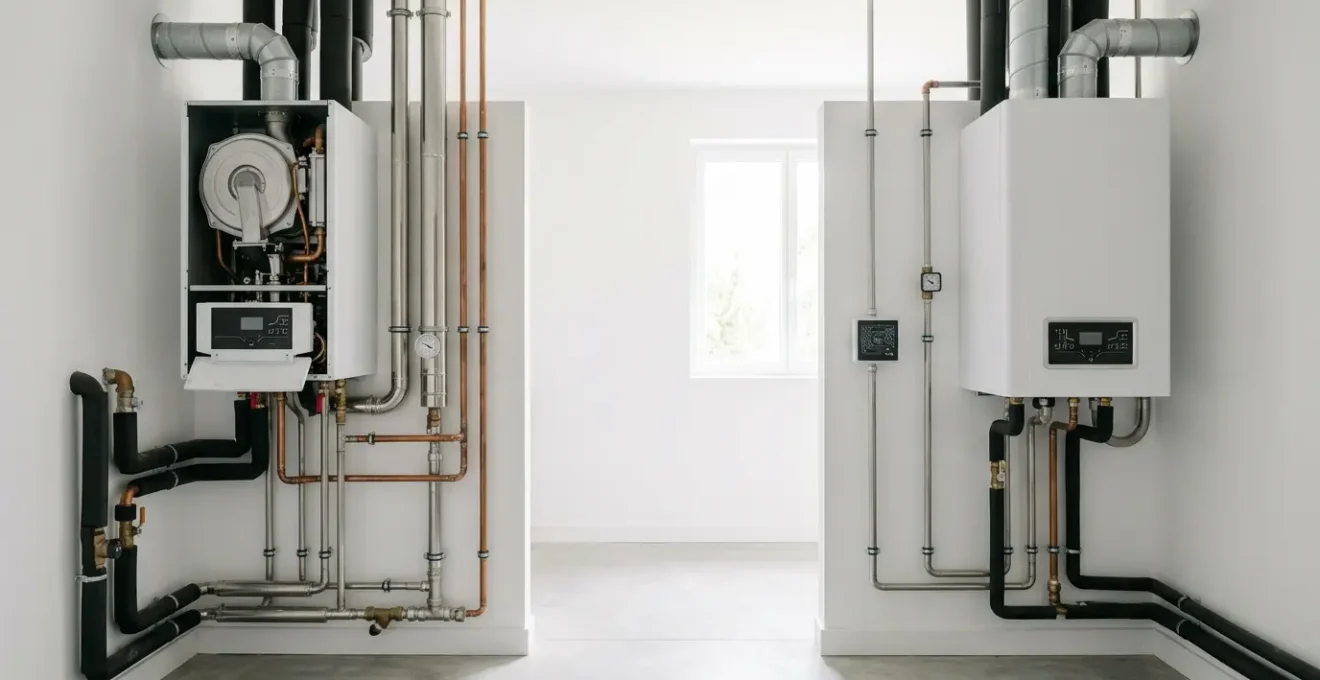 Comparaison visuelle de l'efficacité énergétique saisonnière entre différents systèmes de chauffage