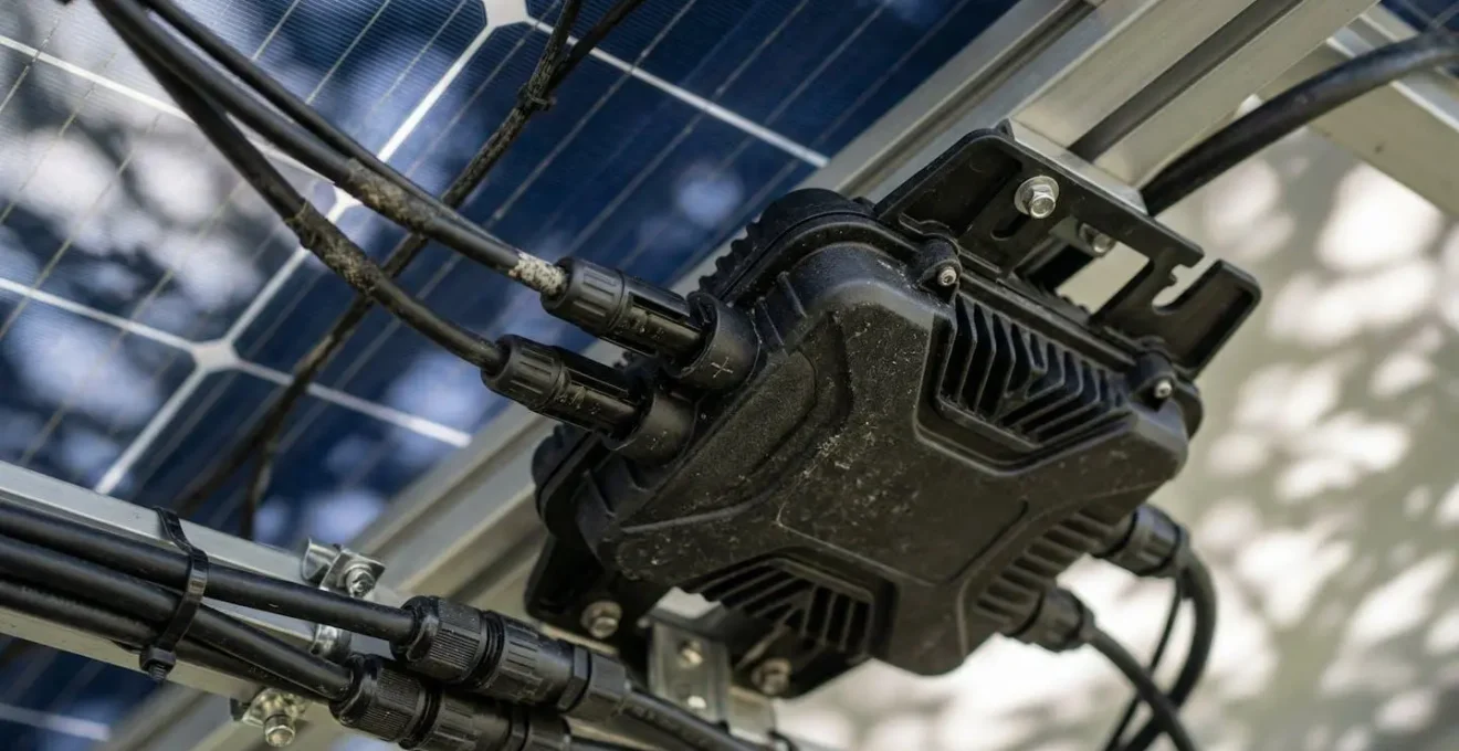 Installation de micro-onduleurs APsystems sous panneaux solaires avec ombre partielle d'arbre