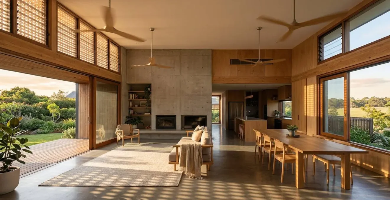 Visualisation de la circulation d'air et des zones de confort thermique dans une maison en période estivale
