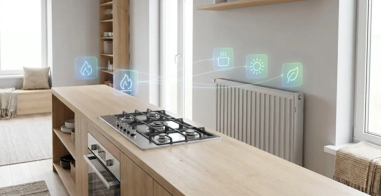 Équipements gaz professionnels dans un local lumineux avec indicateurs d'usage